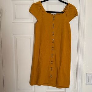 Madewell mustard yellow button-down dress